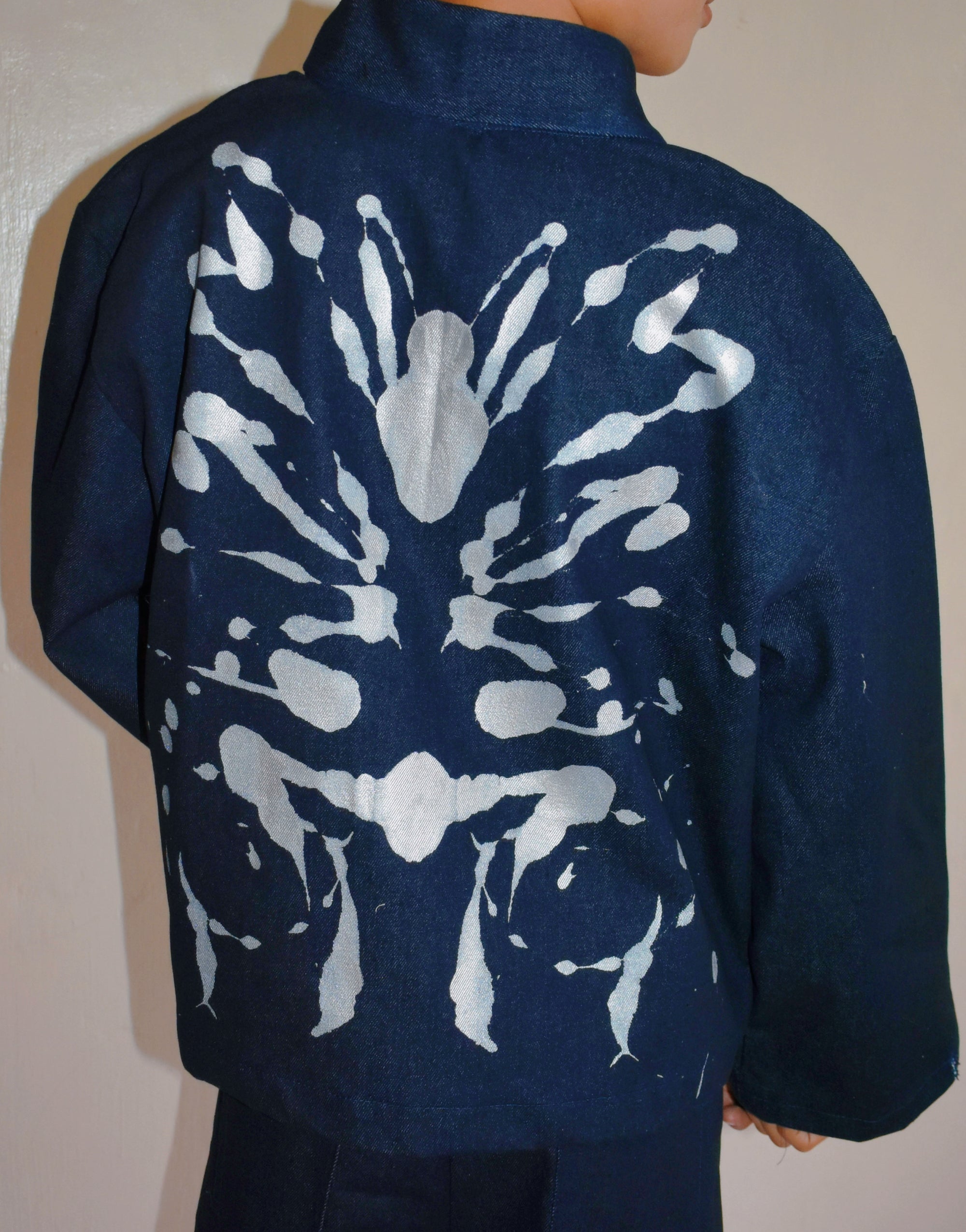 Silver Rorschach Denim Jacket